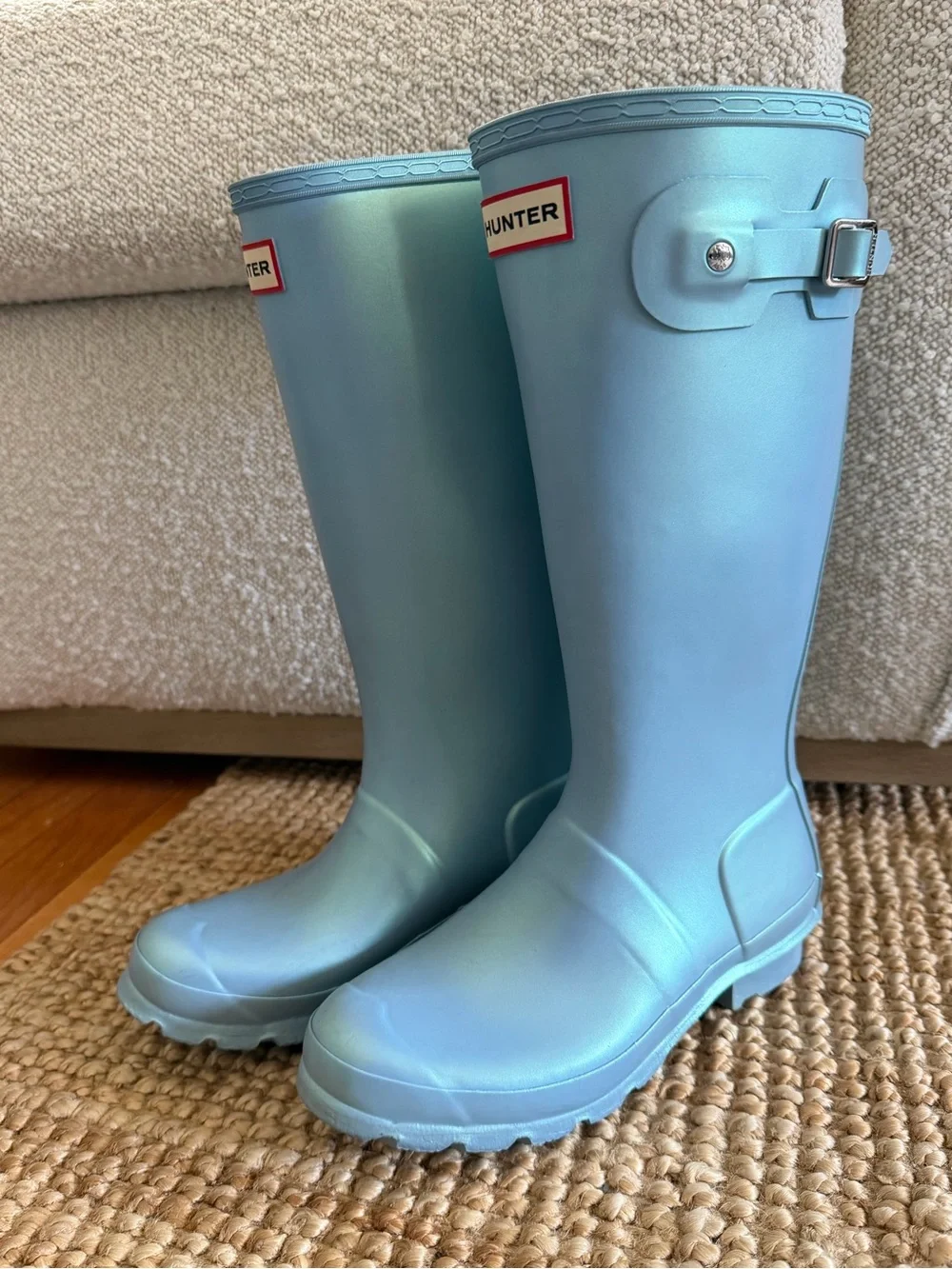 Hunter Women's Tall Rain Boots in Pearl Blue